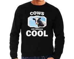 Pull de vache Animaux noir hommes - les vaches sont sérieux pull cool - pull cadeau vache / amant de vache 2XL