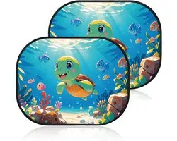 JUNEBRUSHS Zonwering auto baby uv-bescherming, 2 stuks zonwering auto kinderen 44 x 36 cm zonneklep auto raam zonwering geschikt voor de meeste auto's