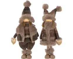 J-Line figuur Jongen + Meisje - polyresin - mix - small - 2 stuks