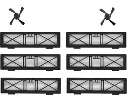 Vervangset – 6 ultra performance filters en 2 zijborstels – voor Neato Botvac 70e 75 80 85 D75 D85 D3 D3+ D5 D7