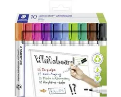 STAEDTLER - Lumocolor - Whiteboard marker - kartonnen set met 10 kleuren