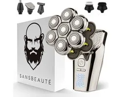 6-in-1 Scheerapparaat Mannen – Trimmer - Tondeuse - Sansbeauté® SkullSharp PRO MAX - Electric Face & Head Shaver - Hoofd Kaal Scheren – Nat & Droog - Elektrisch