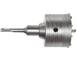 AWTOOLS AW43418 TCT Betonboorkroon - Ø 80 mm - SDS-Plus Adapter - Inclusief Centreerboor - Voor Beton, Baksteen en Steen - Werklengte 100 mm
