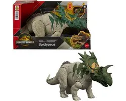 Mattel Jurassic World Rebirth Wild Brullende Spiclypeus - Met geluid en met de staart gestuurde kopstoten