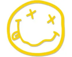 Decus Nirvana Smiley Face Grunge Kurt Cobain 0166 // sticker OEM JDM Style sticker XL (approx 21x21cm) yellow