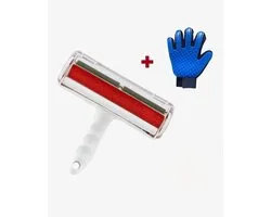 Haarverwijderaar-set - Pluizen en Haren Verwijderaar + rechter Vachthandschoen - Kleding Borstel & Roller – dierenhaar verwijderaar - Pluizenborstel  – Pluizenverwijderaar –Huisdier - kattenharen - hondenharen - kledingborstel