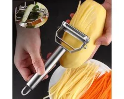 Stainless Steel Kitchen Vegetable Peeler - Double-Head Melon Planer - Multi-Function Fruit and Vegetable Peeler