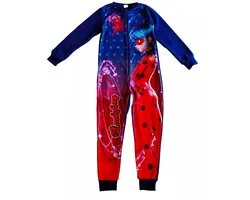 Miraculous Ladybug Onesie - Pyjama / Jumpsuit / Huispak - Rood/Navy - Maat 134/140
