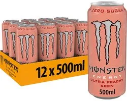 Monster Energy Ultra Peachy Keen Energiedrank - 12x 500 ml blikjes - Zero Sugar