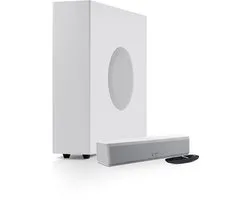 Teufel CINEBAR ONE+ - Ultracompacte soundbar met bluetooth & Dynamore Ultra technologie - Subwoofer - wit