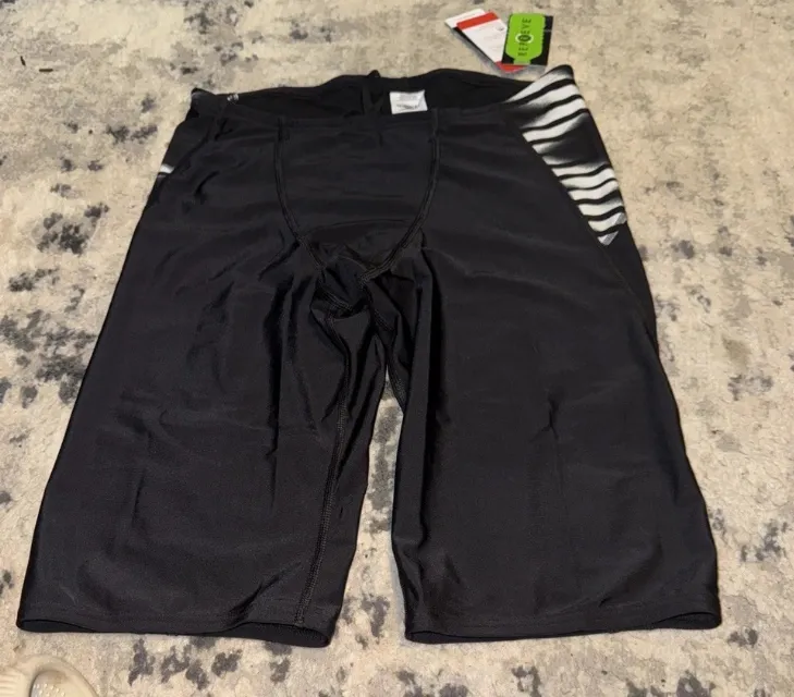 Speedo Black Anthracite Pro LT Jammer Swim Competition Shorts Mens Size 36 New