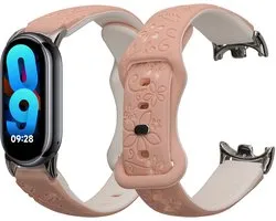 Bracelet de montre connectée kwmobile compatible avec Xiaomi Mi Band 8 / Mi Band 9 - Bracelet de montre avec impression en relief - Bracelet de montre de sport en Siliconen - Motif découpé