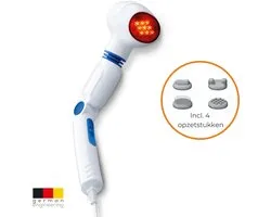 Beurer MG 40 Massage apparaat - met Infrarood Warmte - Diepe Spiermassage & Triggerpoints - Inc. 4 Opzetstukken - Massage Gun alternatief met Flexibele Handgreep
