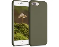 kwmobile telefoonhoesje geschikt voor Apple iPhone 7 Plus / iPhone 8 Plus - Hoesje met siliconen coating - Smartphone case in donker-olijfgroen