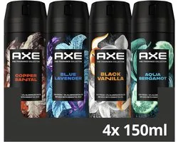 AXE Fine Fragrance Collection Mixset - Deodorant Bodyspray - voor effectieve bescherming met een onweerstaanbare geur - 4 x 150 ml