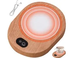 USB verwarmde onderzetter, mokwarmer met constante temperatuur 55-65℃, draagbare bekerwarmer voor bureau en thuis, voor koffie, thee en cacaomelk, geen batterij