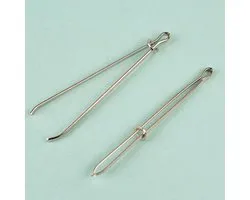 Bodkin Needle Elastic Threader Zelfvergrendelende Pincet Clip 78mm voor Tail Band Craft Eenvoudig Trek Naaiggereedschap voor Glade Draading Tape Lint Elastic Door een Loop of Hem 2 PCS