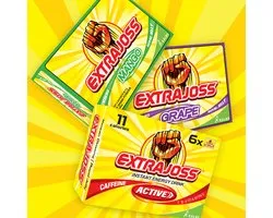 Extra Joss Mix Pack - Energy poeder met 7 vitamines, Ginseng & Royal Jelly - Pre Workout - 3 smaken (Active, Mango & Grape) - 18 zakjes