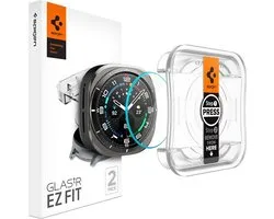 Spigen Screenprotector geschikt voor Samsung Galaxy Watch Ultra - Tempered Glas met Montage 2 stuks - Transparant