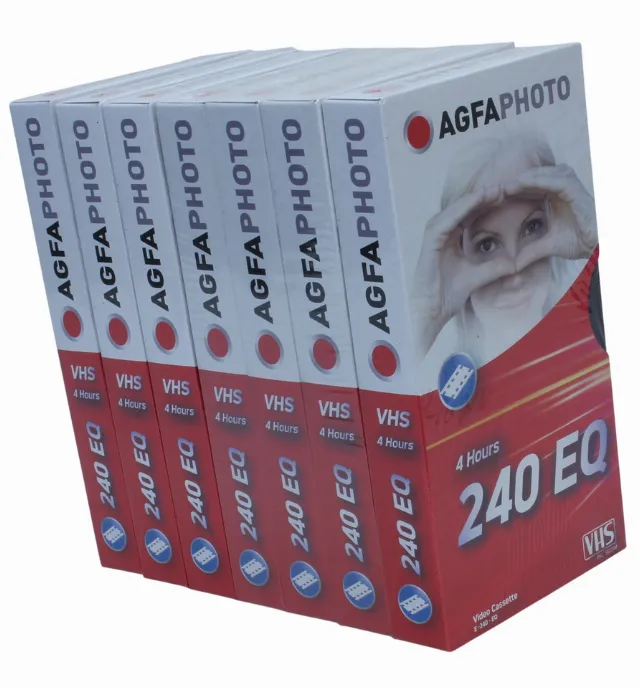 Agfa Lot 7 Cassette vidéo VHS Vierge  4 heures   neuf sous blister (Réf#S-749)