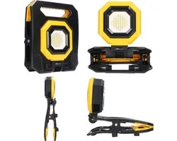 Proventa EasyMount Oplaadbare LED Bouwlamp met steiger klem - IP54 werklamp - Bouwlampen - Bouw lamp
