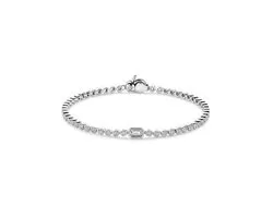 TI SENTO Dames Armband - 925 zilver - Zirconia wit - Maat M - 23043ZI