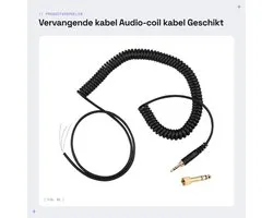 Dailygoods- Vervangkabel 1 Meter - Geschikt voor Beyerdynamic DT 770/770Pro/990/990Pro - 3.5 mm/6.5 mm Plug - Audio Spiraalkabel - Zwart - Hoofdtelefoon Kabel
