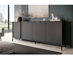 Meubella - Buffet Loren - Anthracite - 203 cm