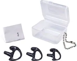 DerComms® Eartips voor oa. Kenwood, Motorola, Baofeng, Icom, Midland, Sepura, Hytera Portofoons - Linker oor dopjes - Zwart