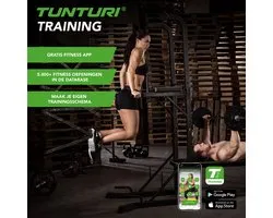 Tunturi PT60 Power Tower - Pull up station - Dip station - Sit up - Bankdrukken - Incl. gratis fitness app