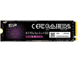 Silicon Power - P34A6X - Interne SSD - PCIe Gen3x4 - NVMe M.2 2280 - 256GB