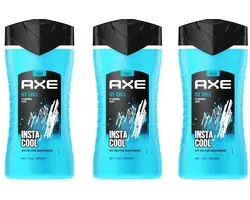 AXE 3in1 Douchegel - Ice Chill - 3 x 250 ml - Voordeelverpakking - Insta Cool