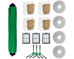 16 Pièces de rechange pour iRobot Roomba Plus 505&405 Combo de MMOBIEL - Pour Roomba Pièces de rechange – 1 Brosse principale, 3 Filtres, 4 Brosses latérales, 4 Sacs à poussière, 4 Tampons de nettoyage