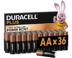 Duracell Plus AA - alkaline batterijen - 1,5V, LR6 - 36 stuks