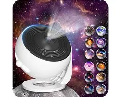 Sterrenhemel Projector - Planetarium Lamp Galaxy - Kamer Decoratie - 13 Verschillende Schijven - 24 m² Projectie - Zwart en Wit