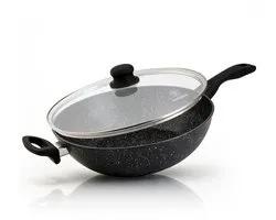 Westinghouse Wokpan – Ø 32 cm – Inductie – Inclusief Deksel – Black Marble