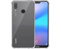 Smartphonica Telefoonhoesje Geschikt voor Huawei P20 Lite Transparant Schokbestendig - Shockproof TPU SIliconen Backcover Case met Stootrand Doorzichtig