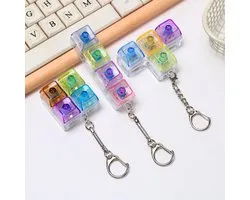 Namajunas - Volwassen keyboard fidget toys - 3-delige set van toetsenbord fidget clickers - Kleurrijke knop fidget toy - Helpt bij het verlichten van angst en stress - Toetsenbord speelgoed knop sleutelhanger - Lichtgevend - Unisex
