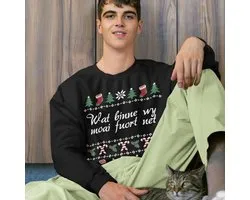 Pull de Noël frison Zwart Wat Binne Wy Moai Fuort Net - Taille 5XL - Unisex Fit - Costumes de Noël pour femmes et hommes