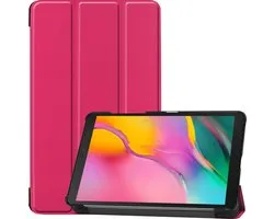 Hoes - Geschikt voor Samsung Galaxy Tab A 8.0 (2019) - Dun & Stevig - Trifold Bookcase - Hard Cover - Hardcover Book Case - Tablet Hoesje - Donkerroze