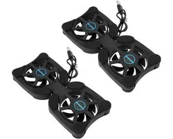2 Pcs Mini USB Fan Double USB Ventilateur de Refroidissement Pad Refroidisseur Portable pour Ordinateur Portable 7-15 Pouces 19x8,7cm/32,5x13cm Longueur de Câble 37cm