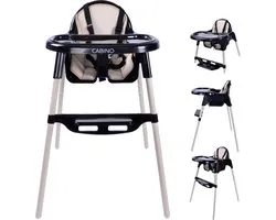 Cabino Kinderstoel Situp - Eetstoel Baby – Inclusief Kussen – Verstelbare Baby Eetstoel – 2 in 1 & Peuterstoel – Zwart & Clay