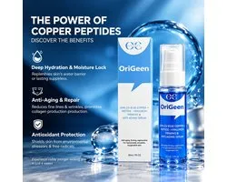 Blue Copper Peptide met Hyaluron Anti-Aging Serum – Verstevigend & Herstel Serum blue koper Peptide en Hyaluronzuur voor Gezicht & Ogen | Weg met Rimpels, Pigmentvlekken, Littekens & slappe huid