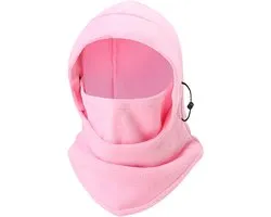Fleece bivakmuts - Balaclava - Skimuts - Fleece balaclava - Snowboard masker - Gezichtsbedekking - Gezichtsmuts - Motor masker - Fleece - Roze - Wintersport - Jonyx