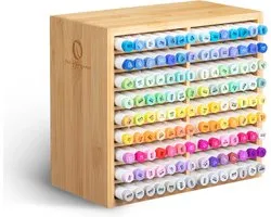 Ohuhu - Bamboo Marker Organizer - pour 126 marqueurs (sans marqueurs)