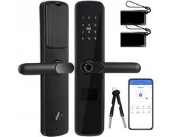 Elektronische deurgreep met slot Slimme Deurknop – Vingerafdruk, Cipher Code, WiFi & App – Elektronisch Deurslot Keyless
