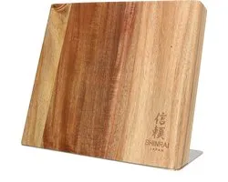 Bloc de couteaux magnétique Shinrai Japan - Cito - Porte-couteau simple face sans Couteaux - Bloc de couteaux en bois d'acacia