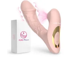 Pure Pleasure ® – Vibromasseur à pression d'air avec stimulateur du point G – Jouets sexuels pour femmes et couples – 15 réglages – Vibromasseur clitoridien et gode – Rechargeable – Ultra silencieux – Rose