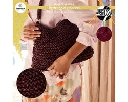Breipakket shopper met The Loop – Model 4 – Bags 02 | Lana Grossa-wijnrood-compleet breipakket