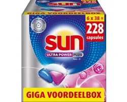 Sun - Vaatwastabletten - Ultra Power Plus - All-in 1 - 228 Capsules - Voordeelverpakking